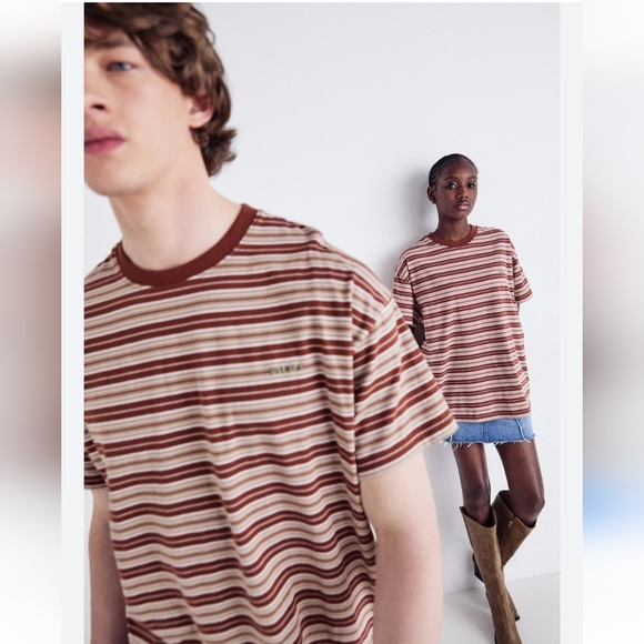 Urban Outfitters Tops - Urban Outfitters BDG Stripe Tee Unisex Print T Shirt Large Slim Fit